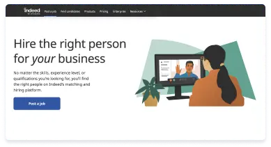 Stellen Sie die geeignete Person für Ihr Unternehmen ein. Ganz gleich welche Fähigkeiten, Berufserfahrungen oder Qualifikationen Sie suchen – finden Sie passende neue Mitarbeiter auf der Matching- und Recruiting-Plattform von Indeed.